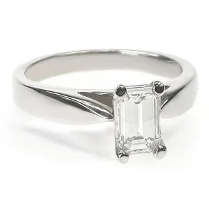 0.35-1.50 CT Emerald Cut Diamonds - Solitaire Ring