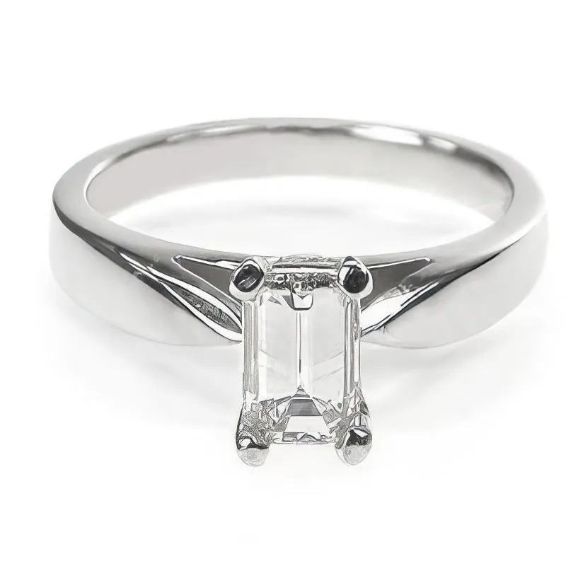 0.35-1.50 CT Emerald Cut Diamonds - Solitaire Ring