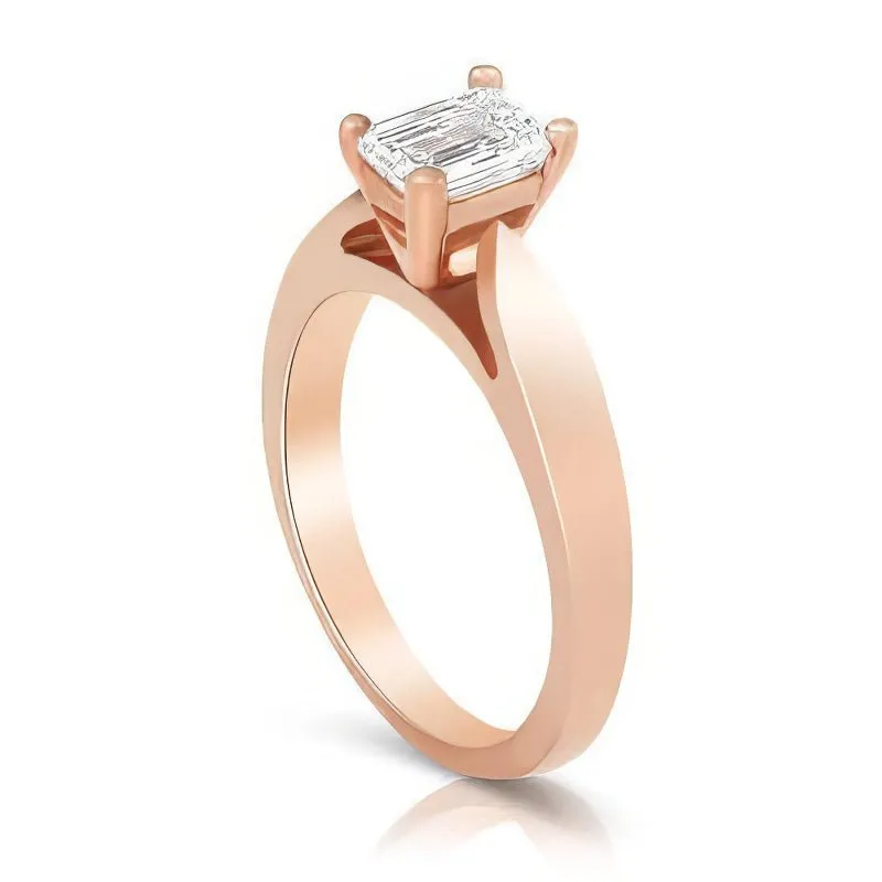 0.35-1.50 CT Emerald Cut Diamonds - Solitaire Ring