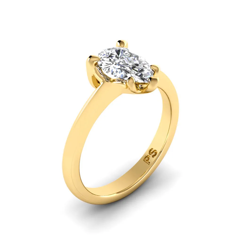 0.35-1.50 CT Pear Cut Diamonds - Solitaire Ring