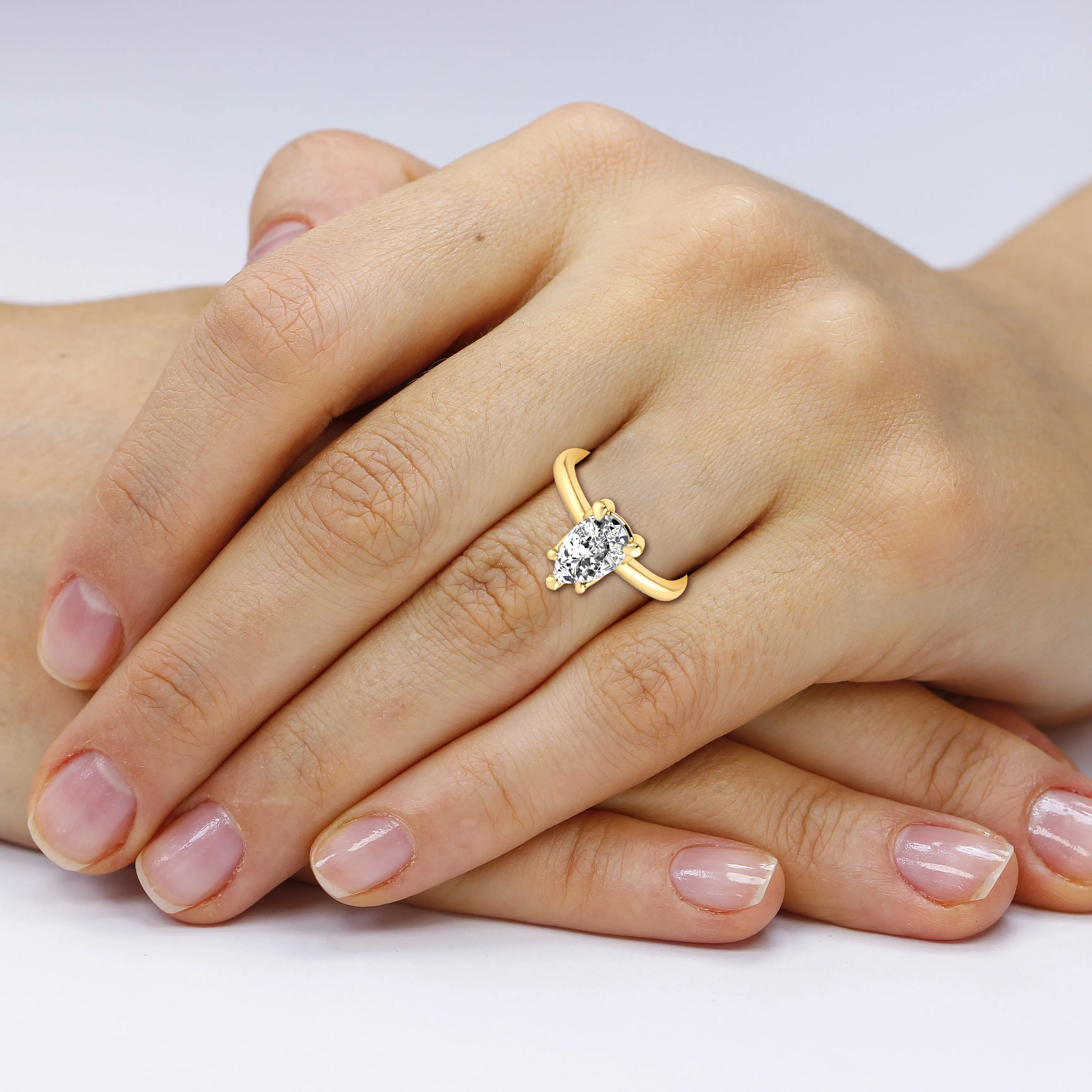 0.35-1.50 CT Pear Cut Diamonds - Solitaire Ring