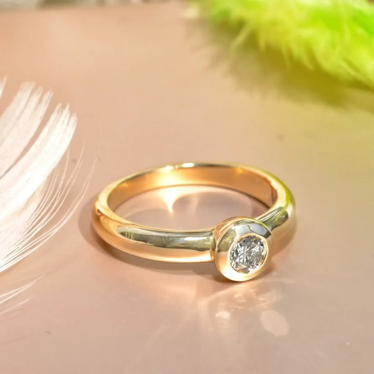 0.35-1.50 CT Round Cut Diamonds - Solitaire Ring