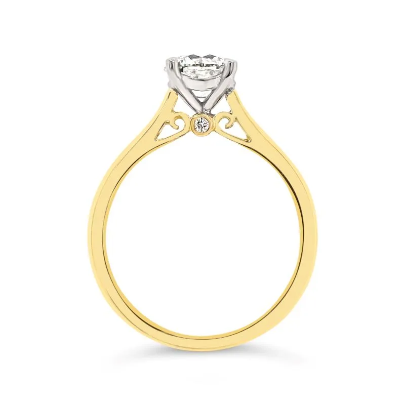 0.71ct Aurora Round Solitaire Goddess Ring