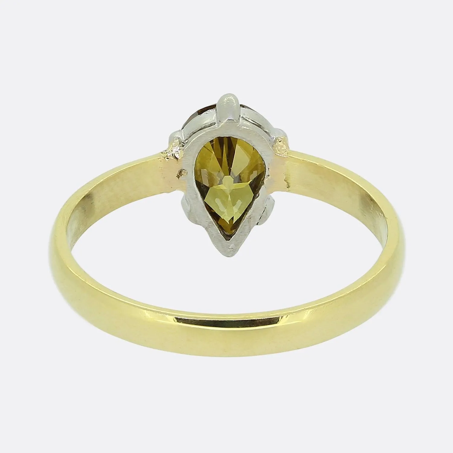 0.80 Carat Fancy Golden Brown Diamond Solitaire Ring