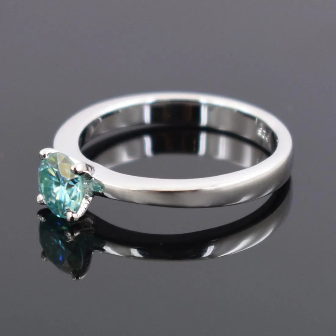 0.80 Ct AAA Certified Blue Diamond Solitaire Ring, Elegant Shine