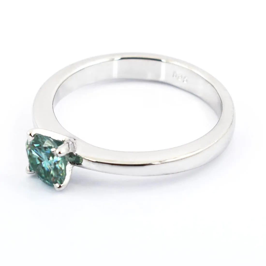 0.80 Ct AAA Certified Blue Diamond Solitaire Ring, Elegant Shine