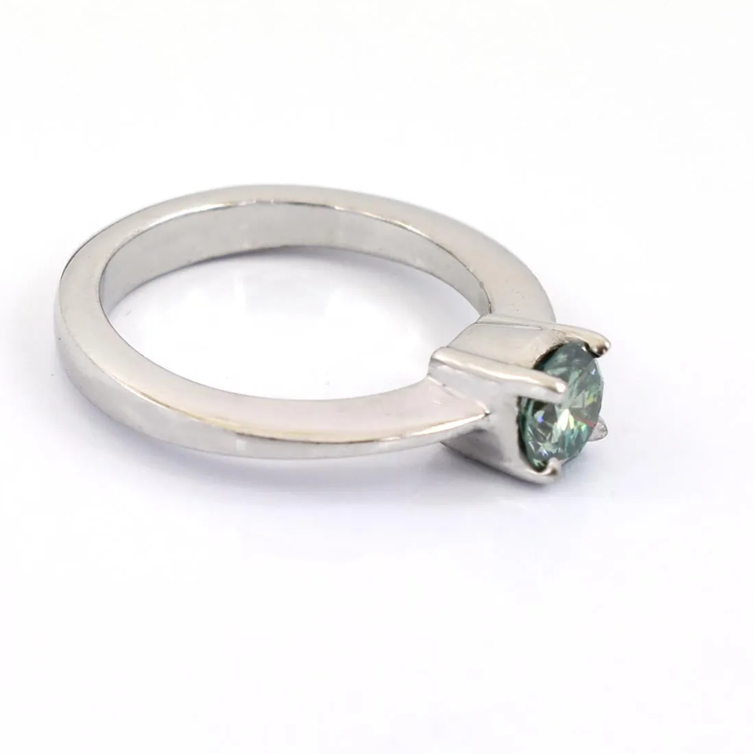 0.80 Ct AAA Certified Round Brilliant Cut Blue Diamond Solitaire Ring