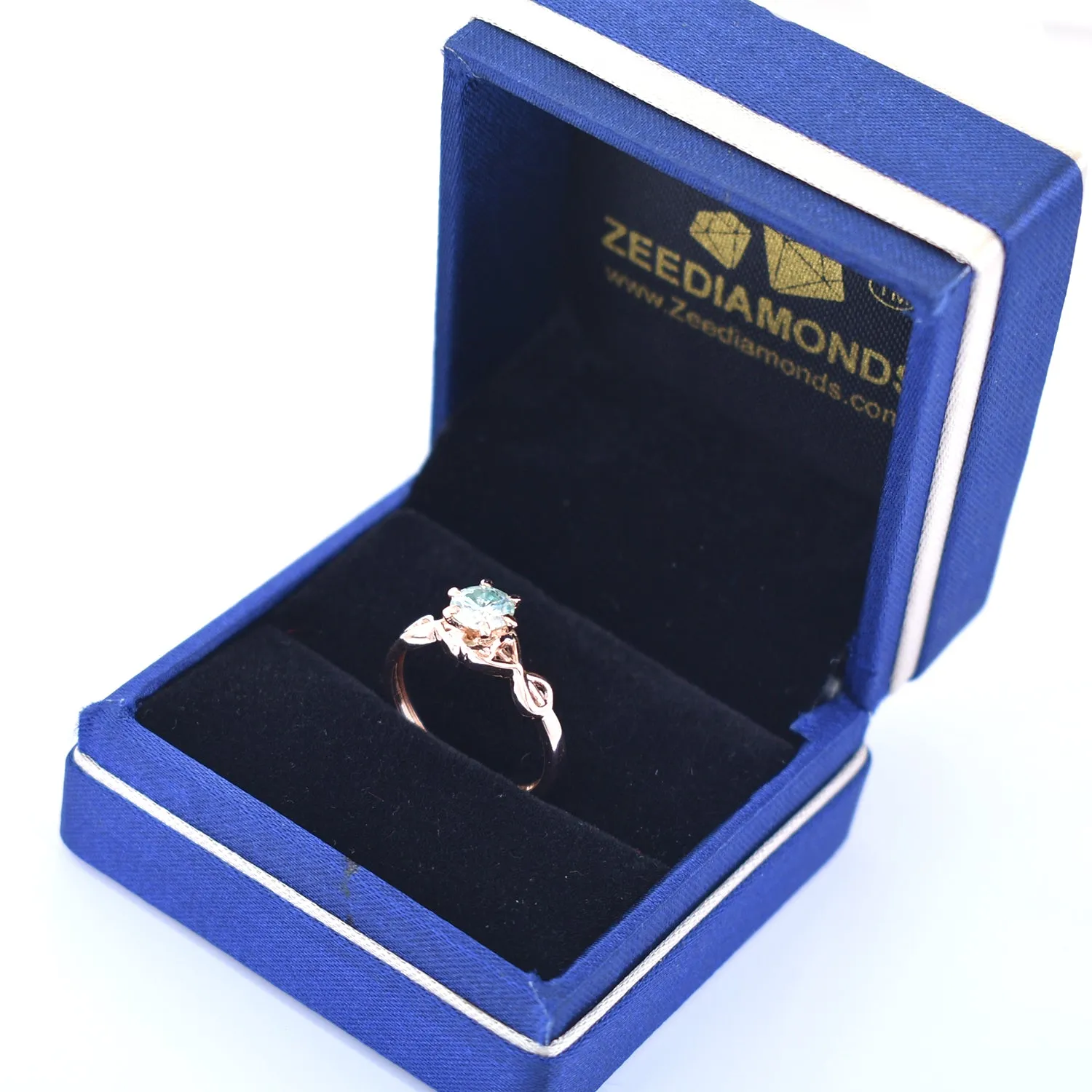0.80 Ct Designer Blue Diamond Solitaire Ring In Round Brilliant Cut, AAA Quality, Amazing Shine & Bling Watch Video