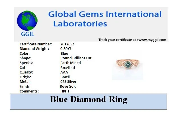 0.80 Ct Designer Blue Diamond Solitaire Ring In Round Brilliant Cut, AAA Quality, Amazing Shine & Bling Watch Video