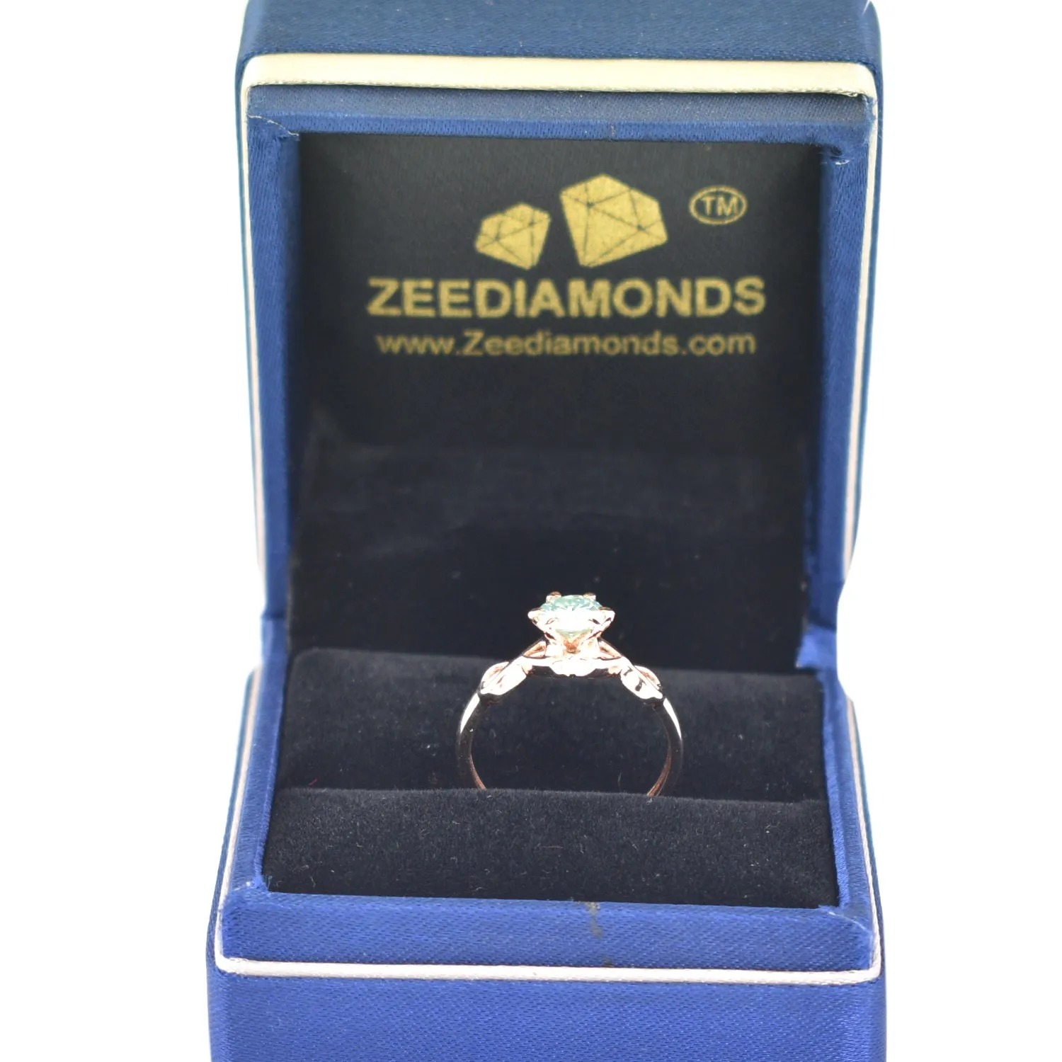 0.80 Ct Designer Blue Diamond Solitaire Ring In Round Brilliant Cut, AAA Quality, Amazing Shine & Bling Watch Video