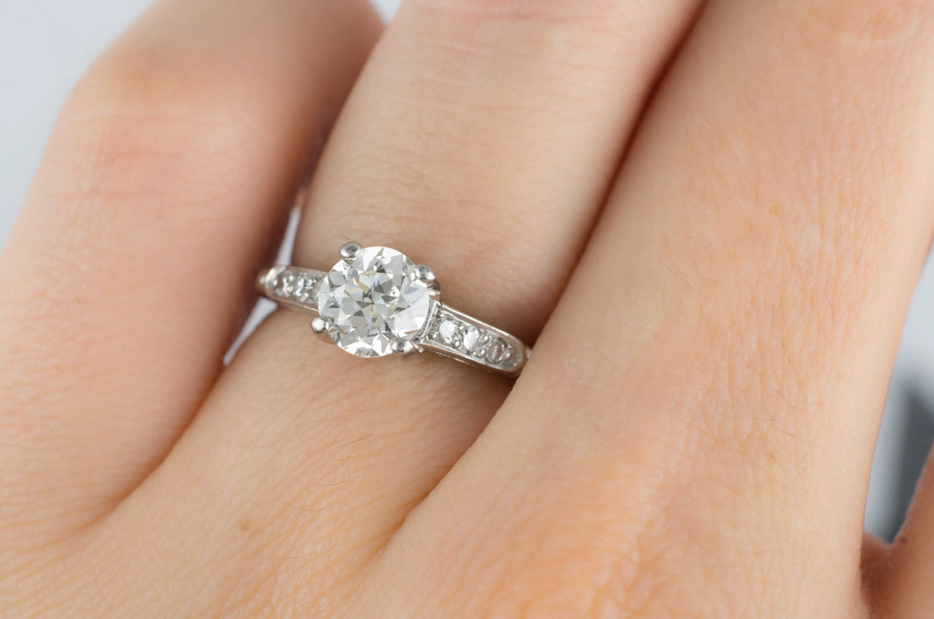 0.82CTW OLD EUROPEAN CUT DIAMOND RING IN PLATINUM