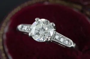 0.82CTW OLD EUROPEAN CUT DIAMOND RING IN PLATINUM
