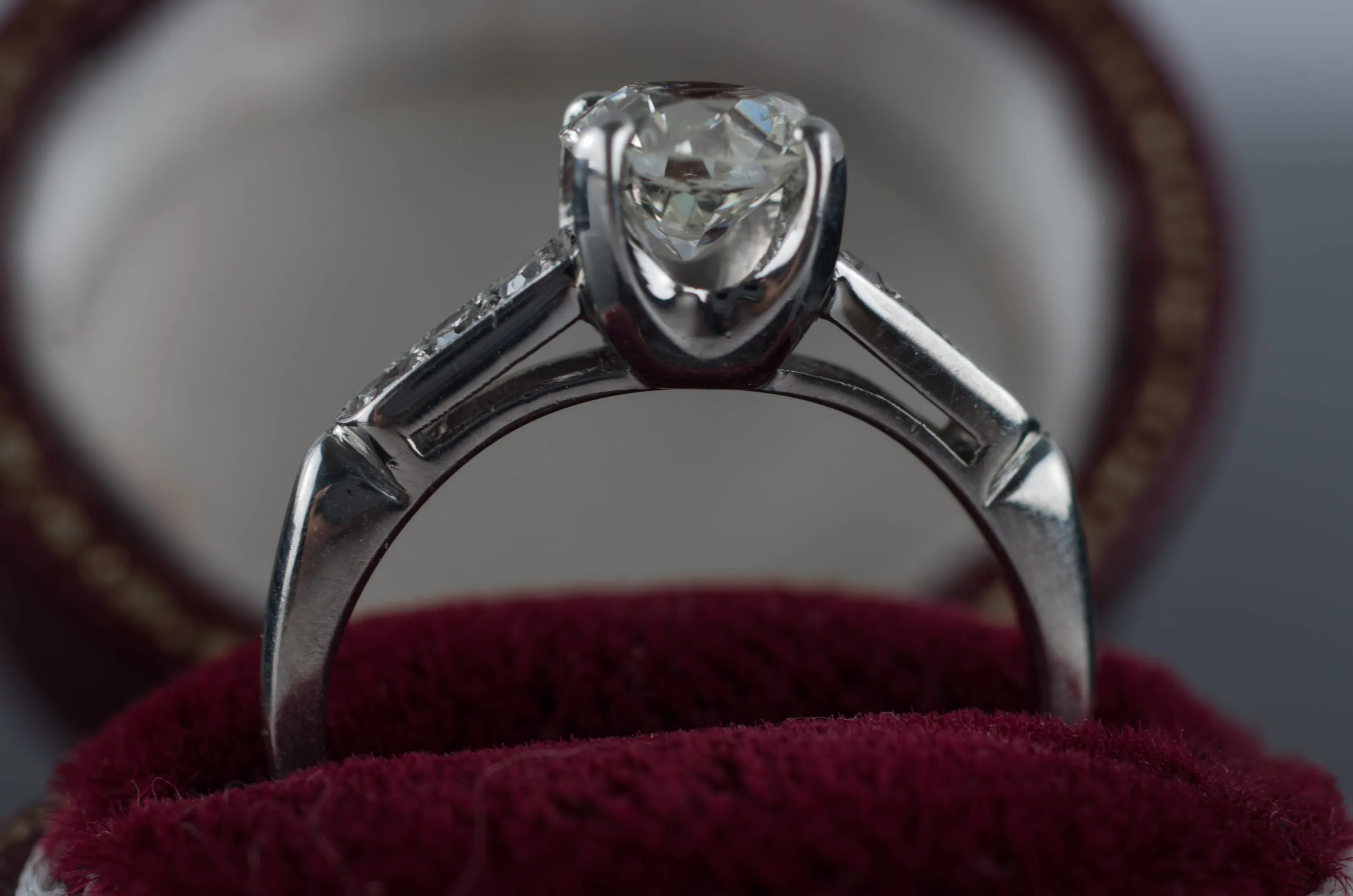 0.82CTW OLD EUROPEAN CUT DIAMOND RING IN PLATINUM