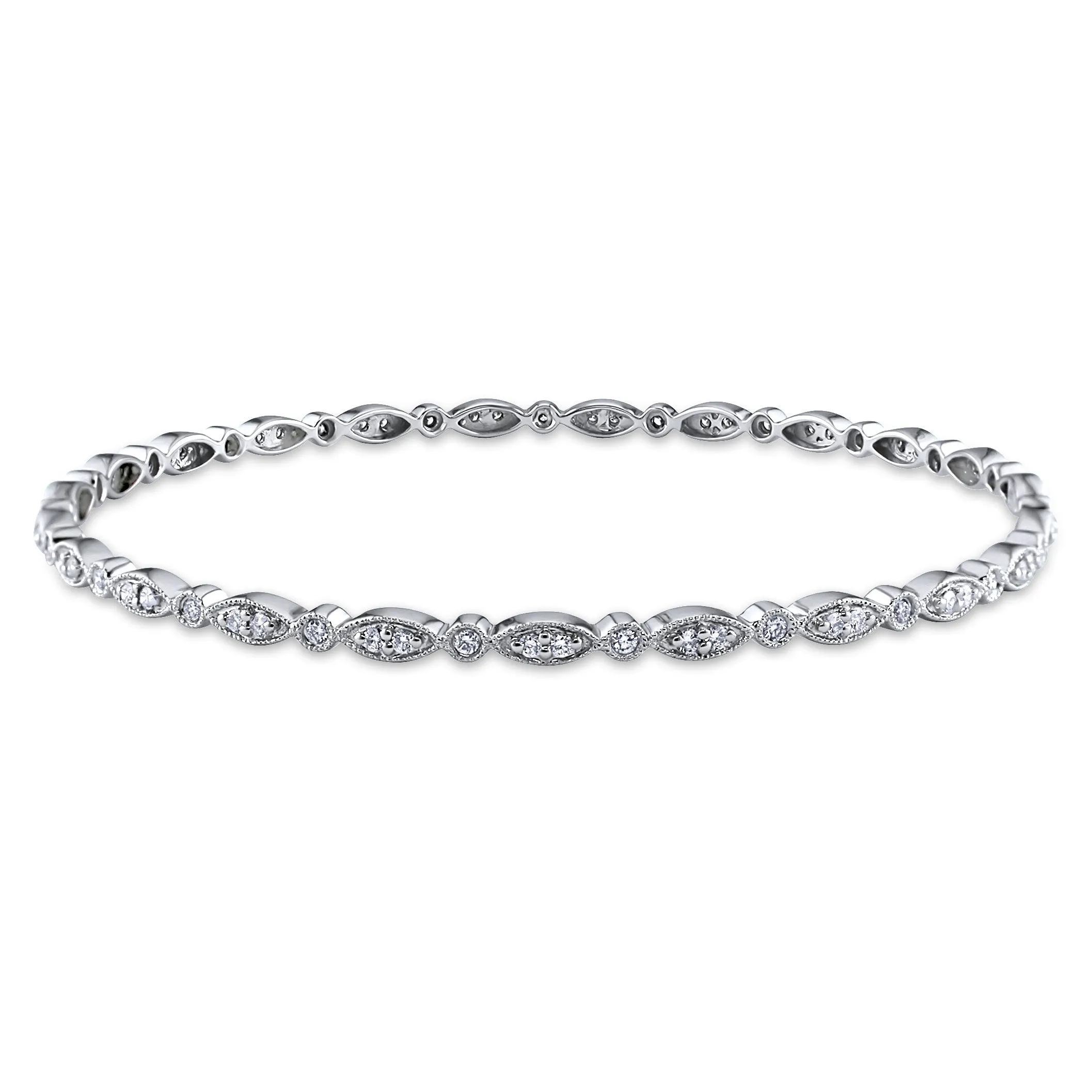 1 CT Diamond TW Bangle 14k White Gold