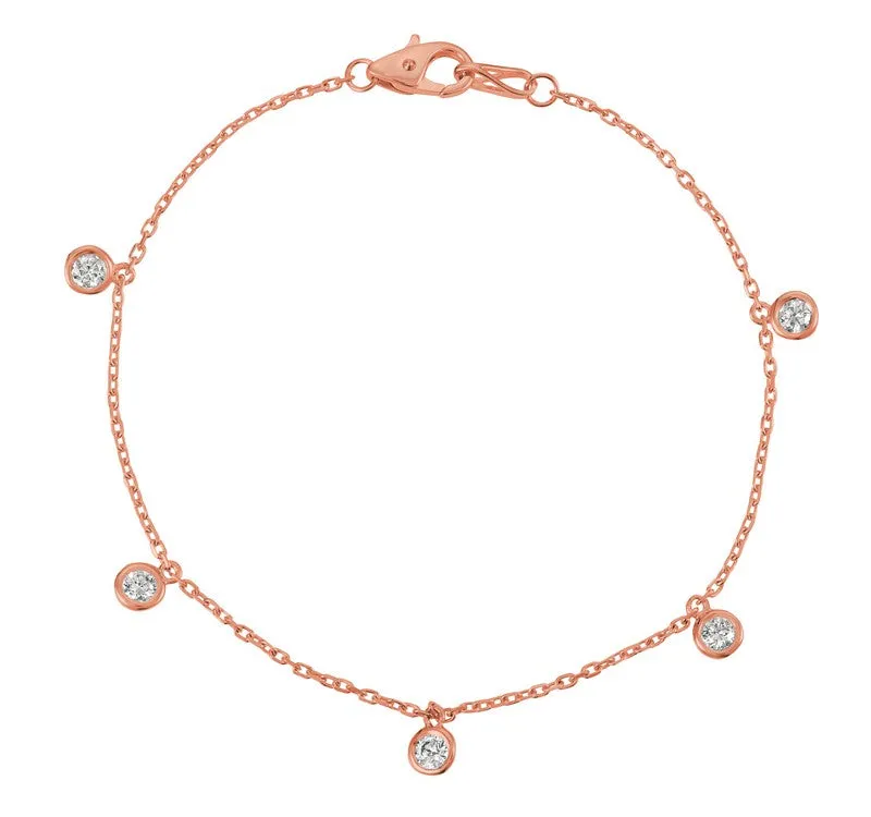 10 POINTER 5 SECTION DIAMOND BRACELET 14K GOLD (0.5 CTW)