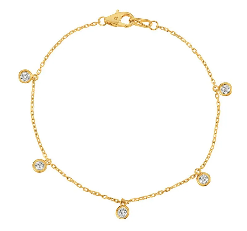 10 POINTER 5 SECTION DIAMOND BRACELET 14K GOLD (0.5 CTW)