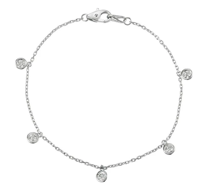 10 POINTER 5 SECTION DIAMOND BRACELET 14K GOLD (0.5 CTW)