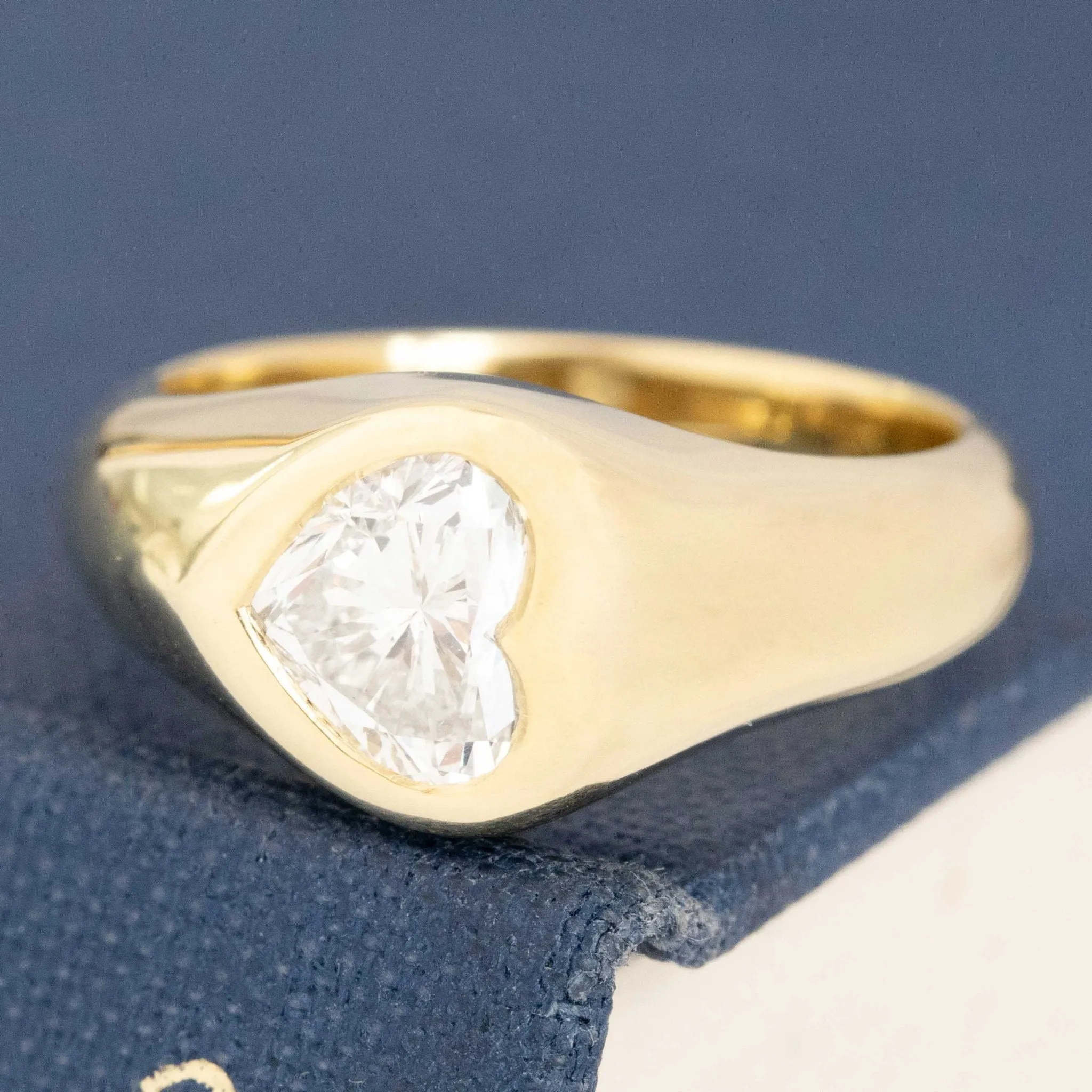 1.00ct Heart Cut Diamond Bezel Solitaire, GIA G SI2