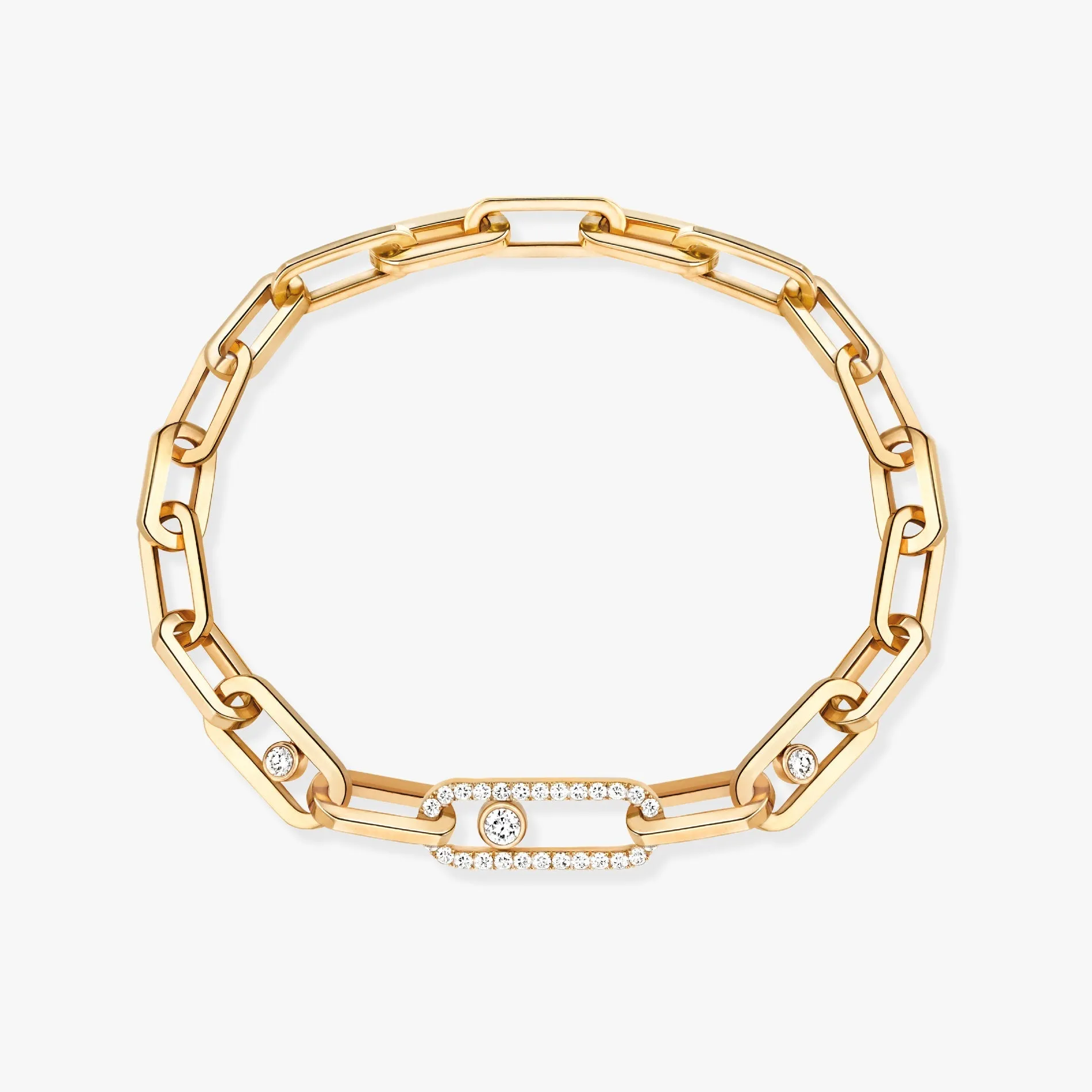 1.03ctw Yellow Gold Diamond Link Bracelet