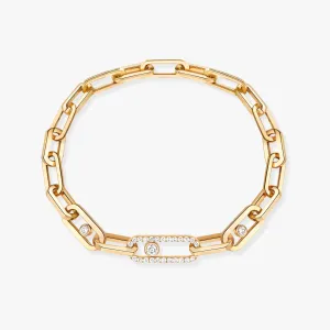 1.03ctw Yellow Gold Diamond Link Bracelet