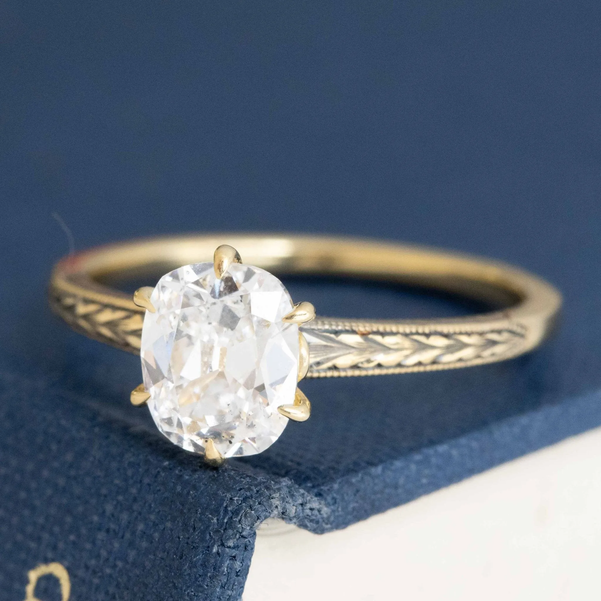 1.05ct Old Mine Cut Diamond Solitaire, GIA E SI1