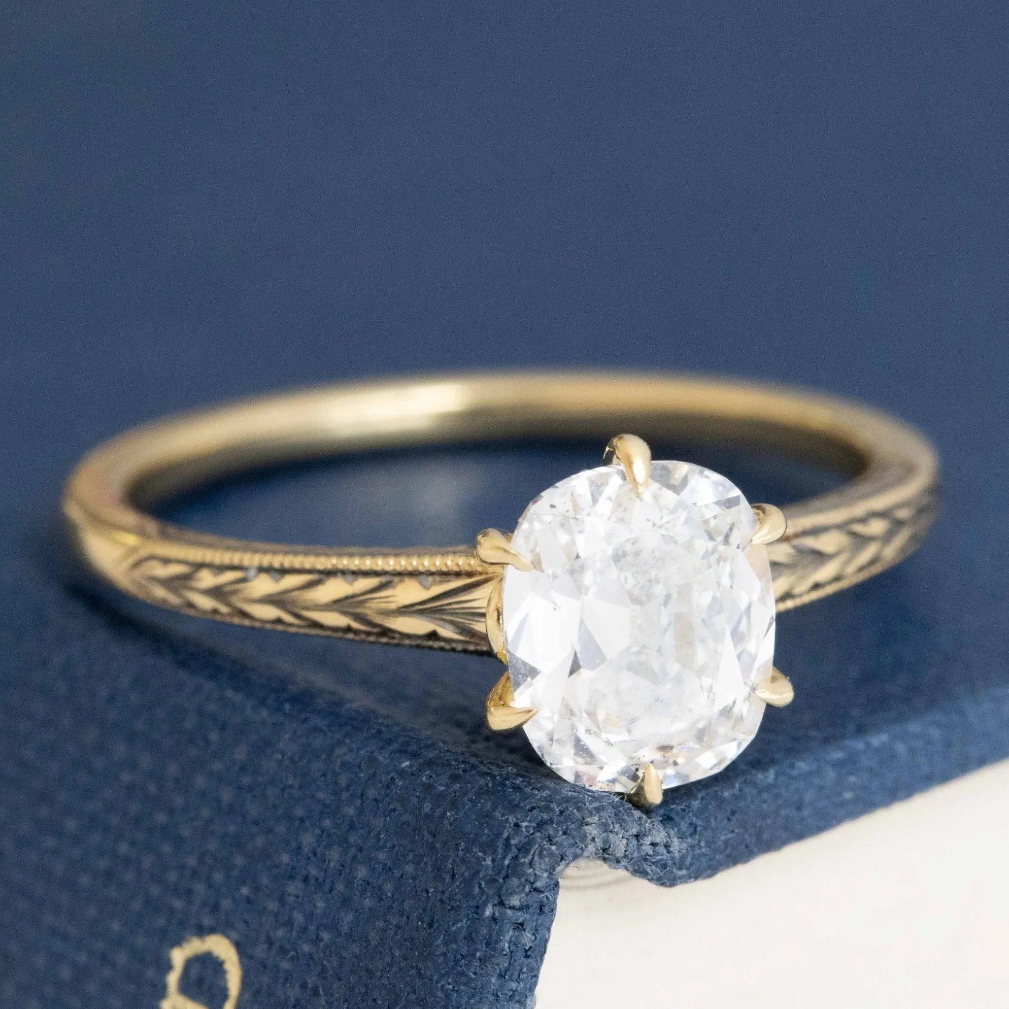 1.05ct Old Mine Cut Diamond Solitaire, GIA E SI1