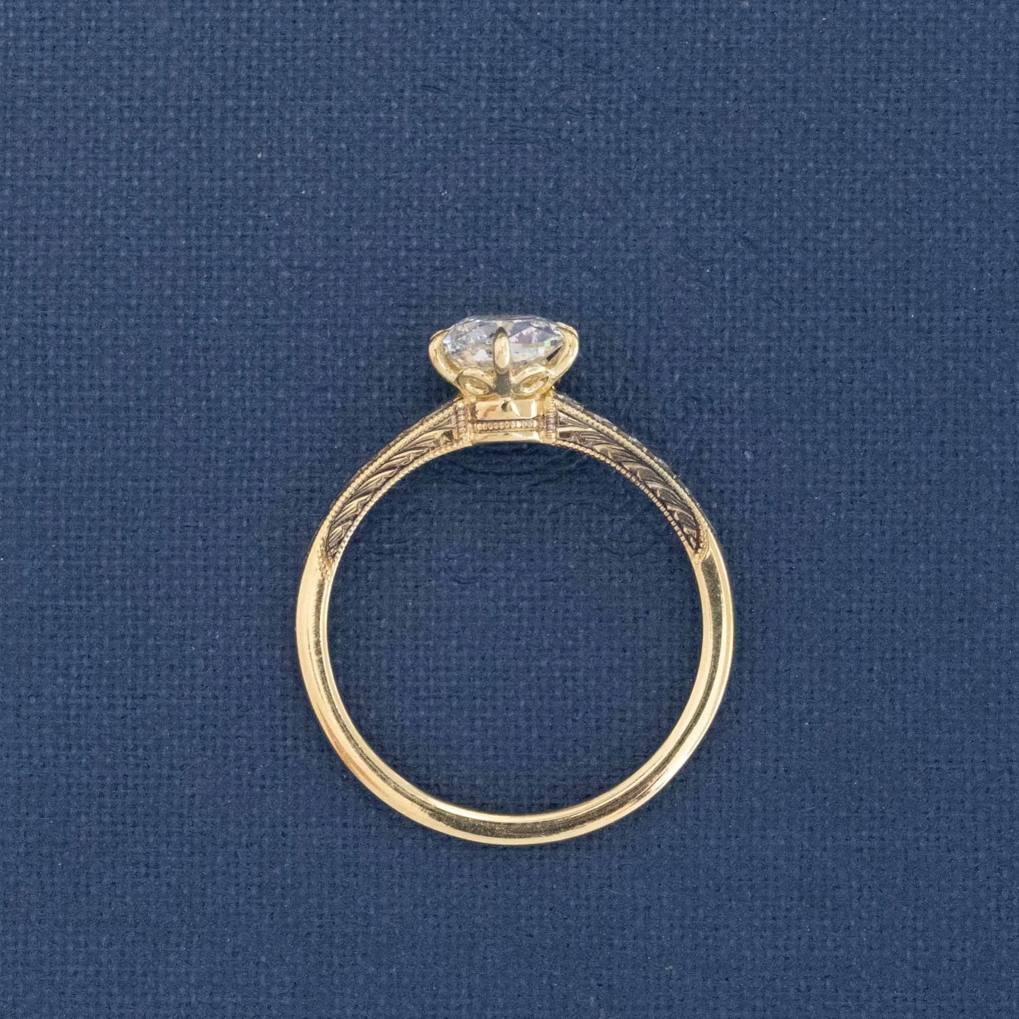1.05ct Old Mine Cut Diamond Solitaire, GIA E SI1