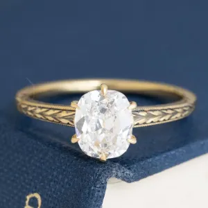 1.05ct Old Mine Cut Diamond Solitaire, GIA E SI1