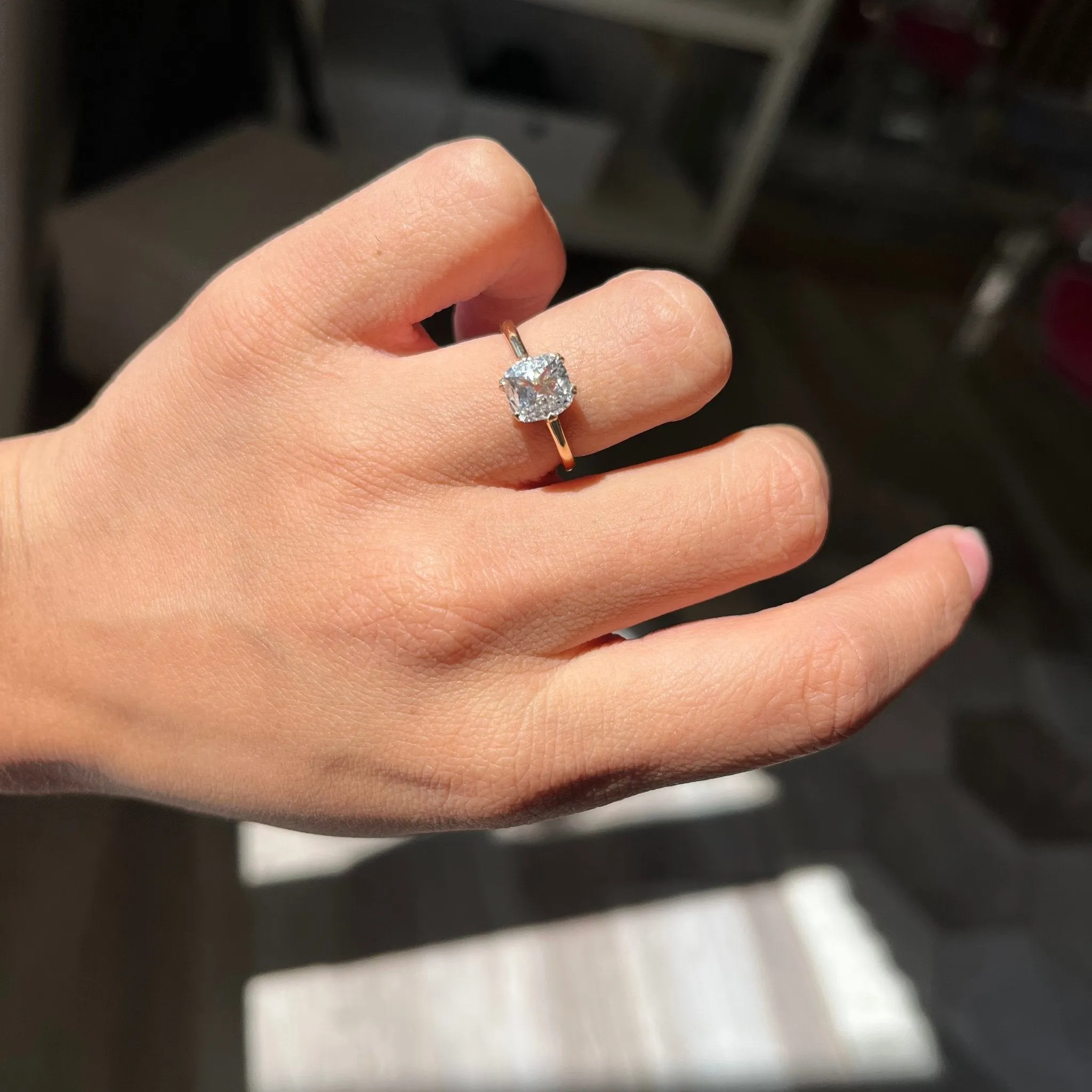 1.05ct Old Mine Cut Diamond Solitaire, GIA G SI1