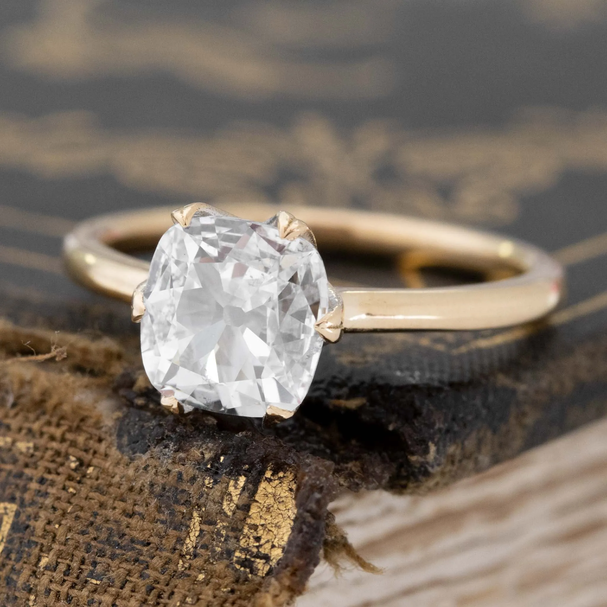 1.05ct Old Mine Cut Diamond Solitaire, GIA G SI1