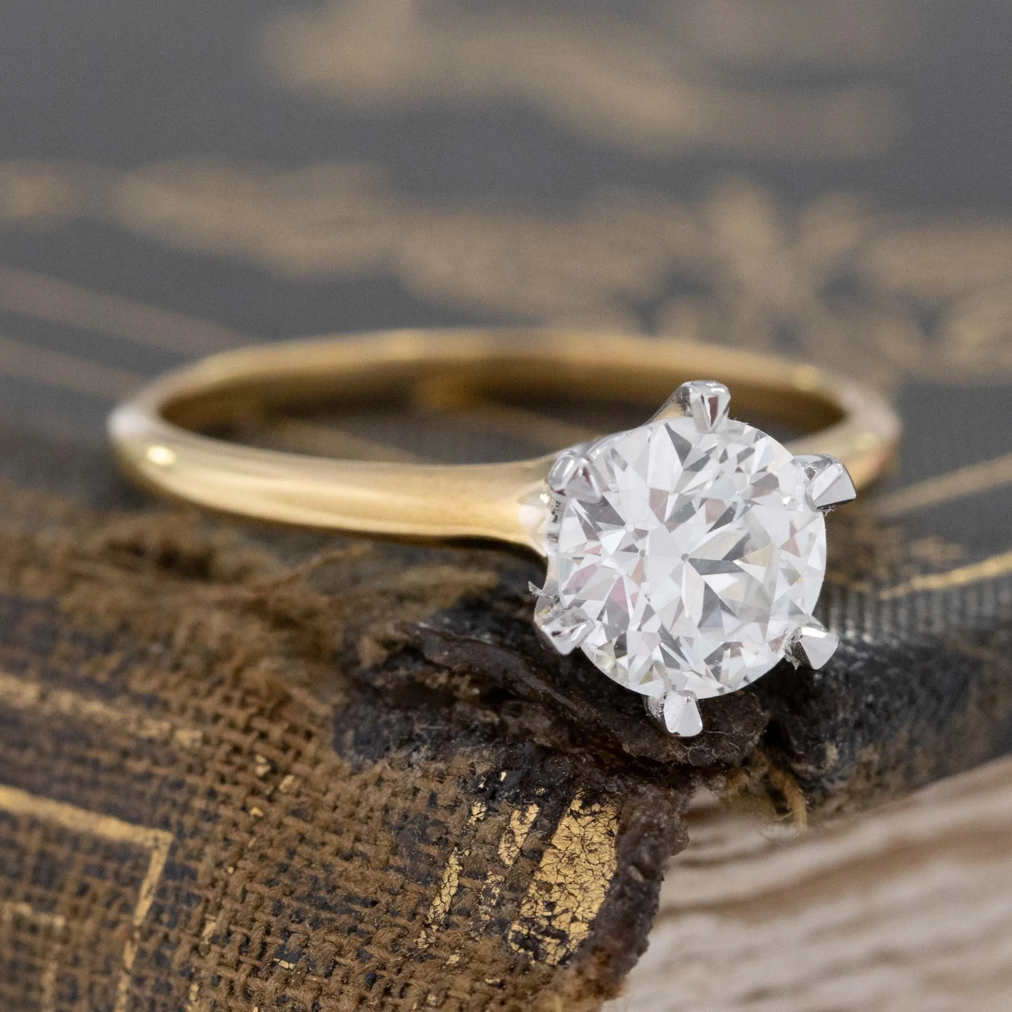 1.05ct Vintage Old European Cut Diamond Solitaire, GIA I SI1