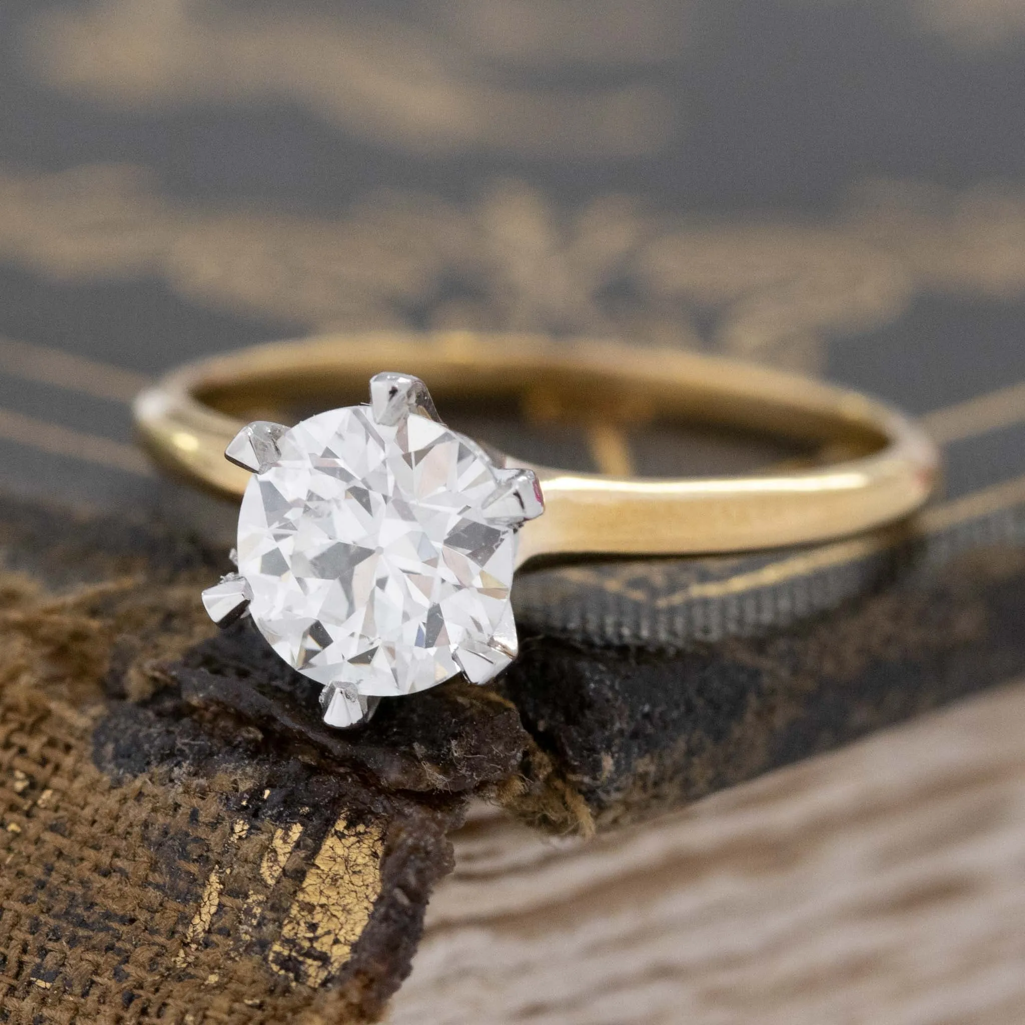 1.05ct Vintage Old European Cut Diamond Solitaire, GIA I SI1