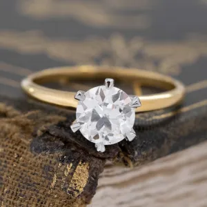 1.05ct Vintage Old European Cut Diamond Solitaire, GIA I SI1