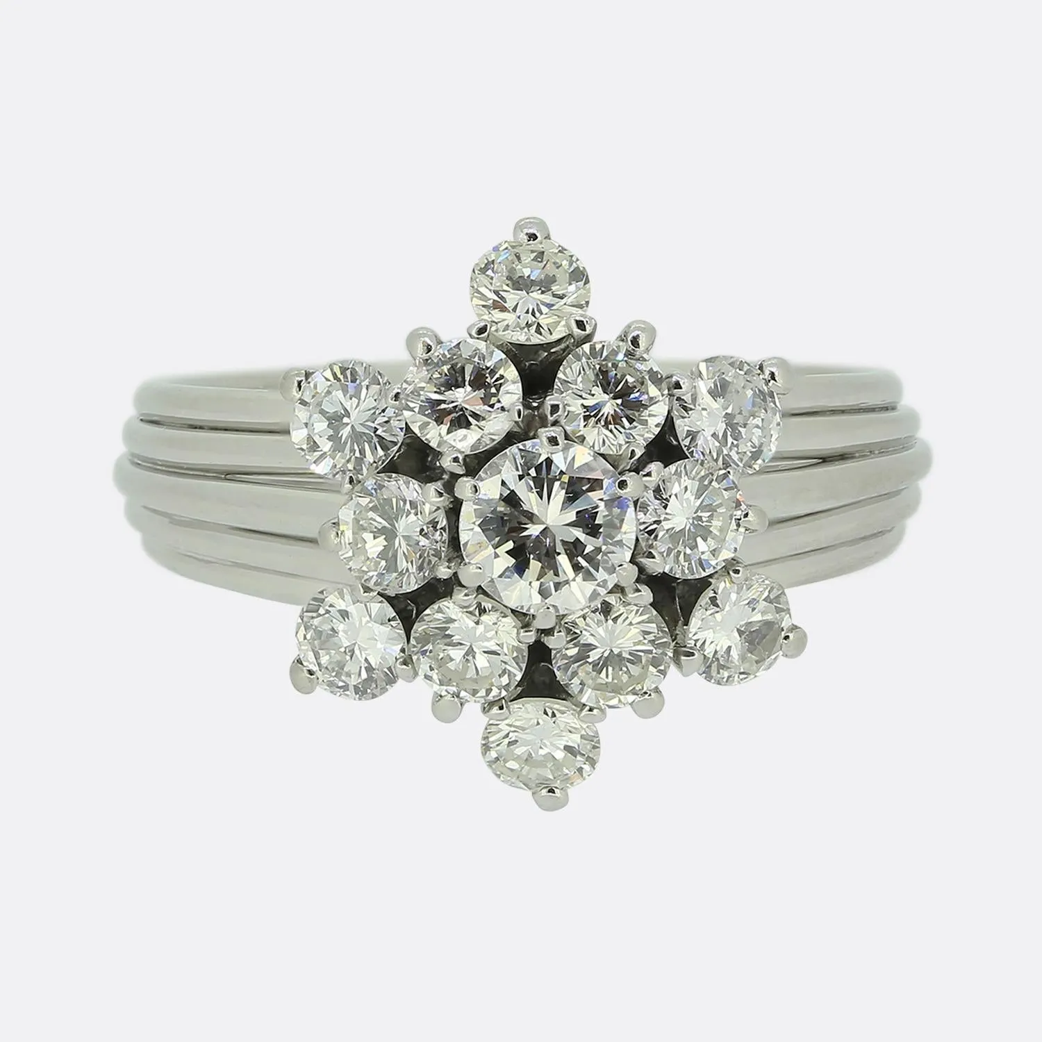 1.06 Carat Diamond Cluster Ring