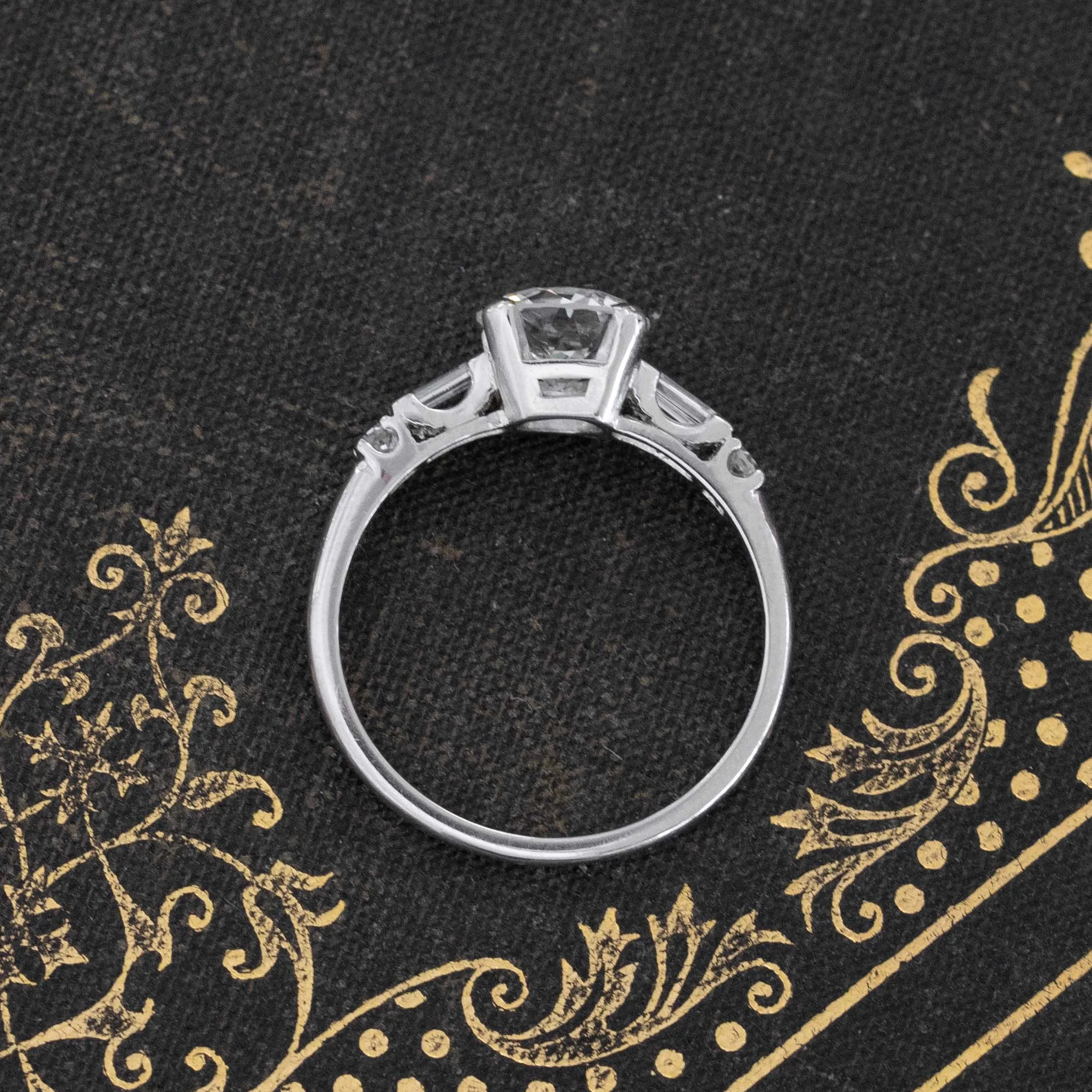 1.09ct Art Deco Transitional Cut Diamond Solitaire, GIA H VVS1