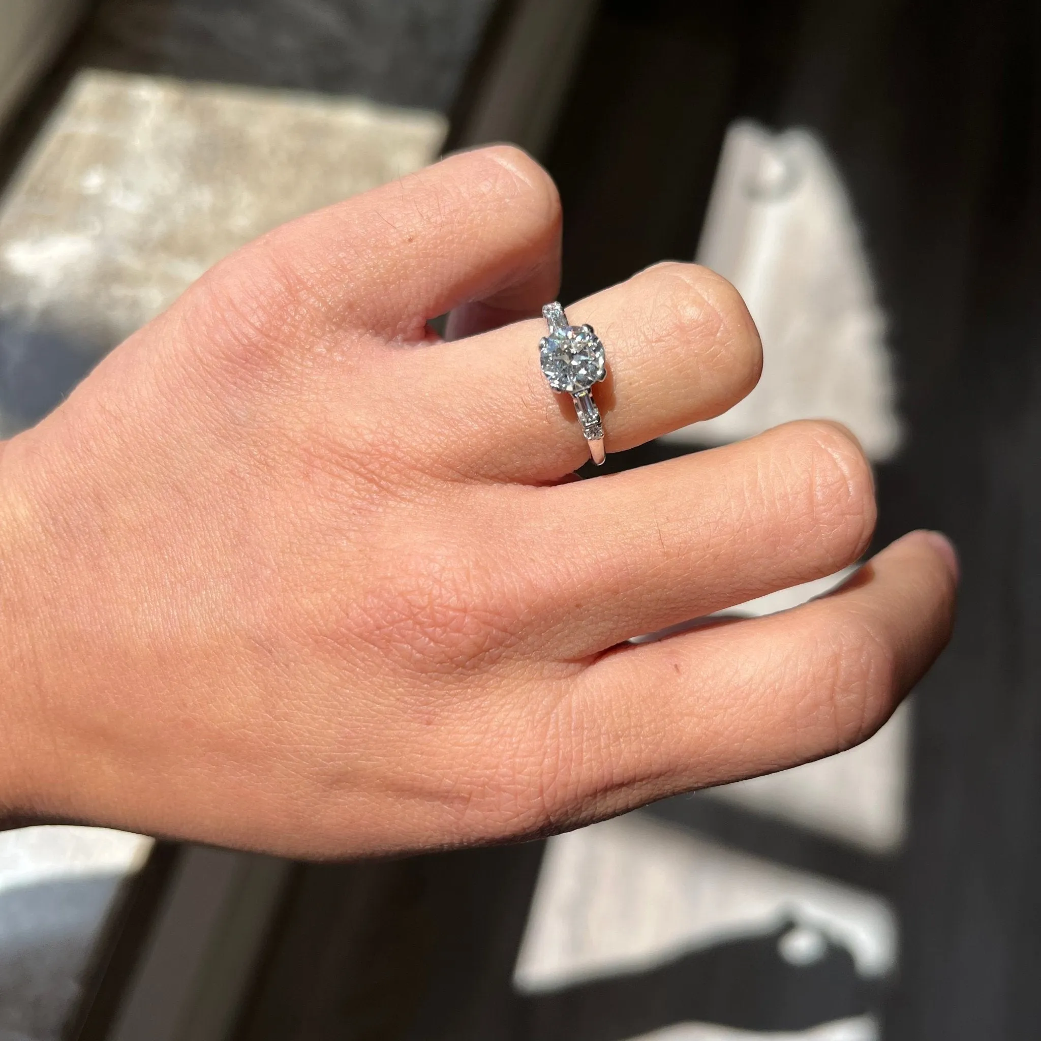 1.09ct Art Deco Transitional Cut Diamond Solitaire, GIA H VVS1