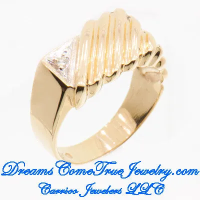 10K Gold 0.05 CTW Men's Diamond Ring