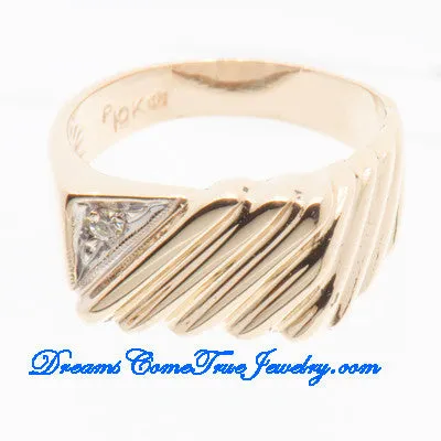 10K Gold 0.05 CTW Men's Diamond Ring