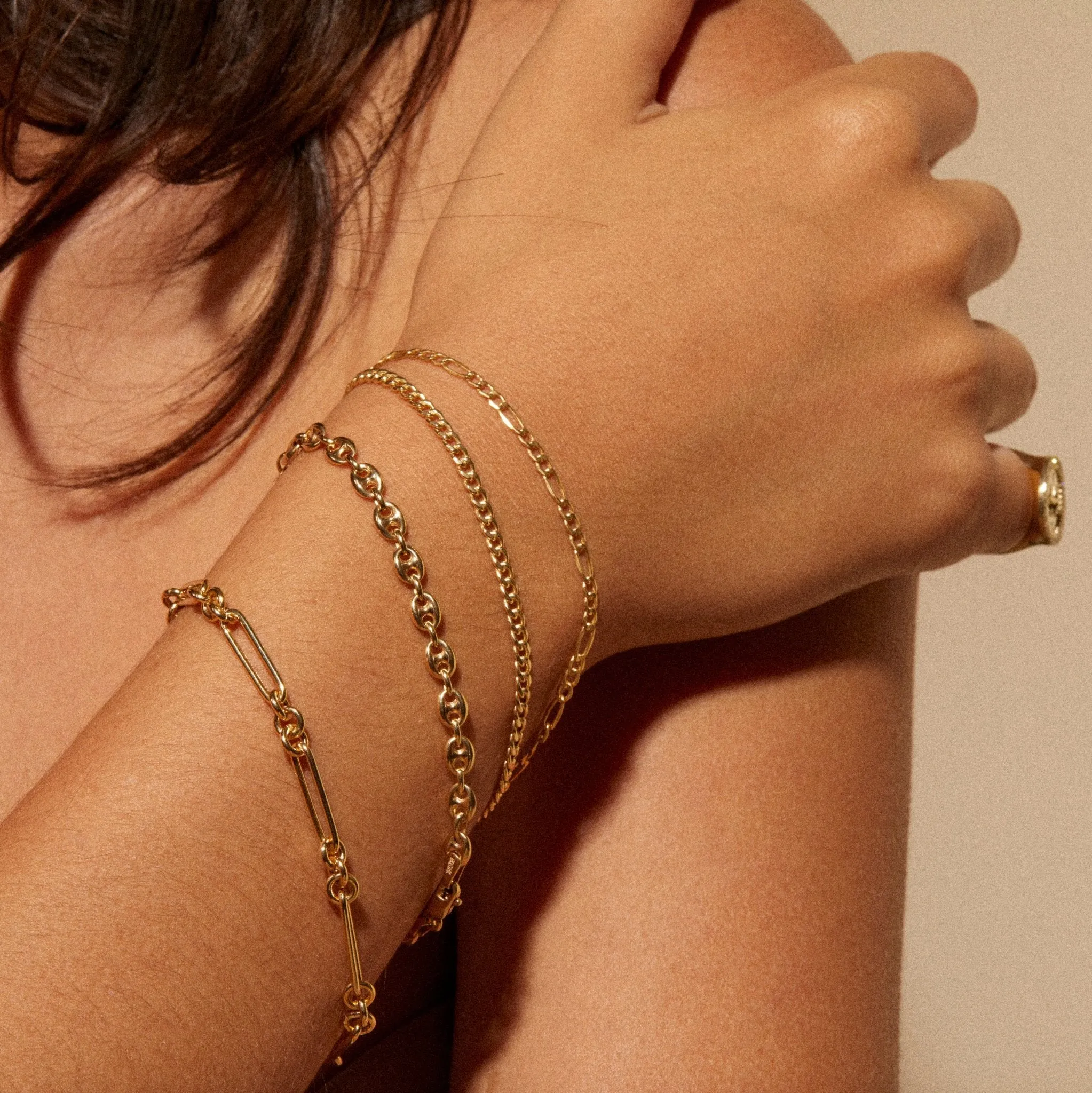 10K "Figaro" Chain Bracelet