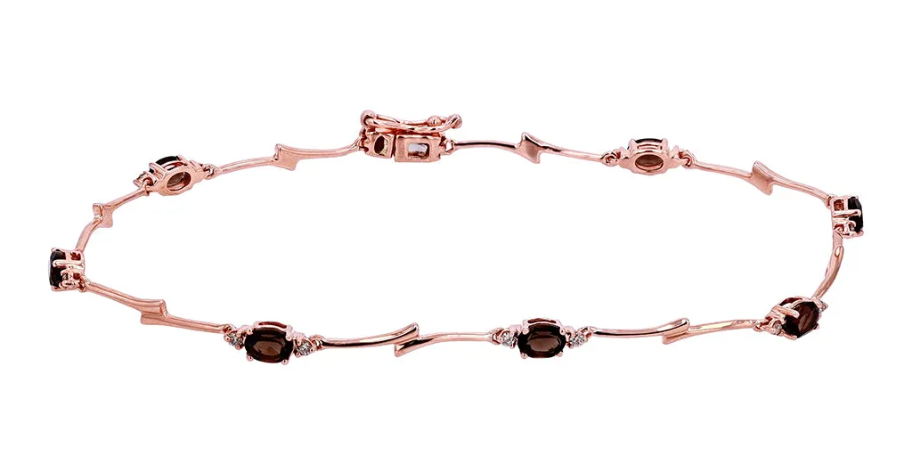 10K RG Smoky Quartz Bracelet