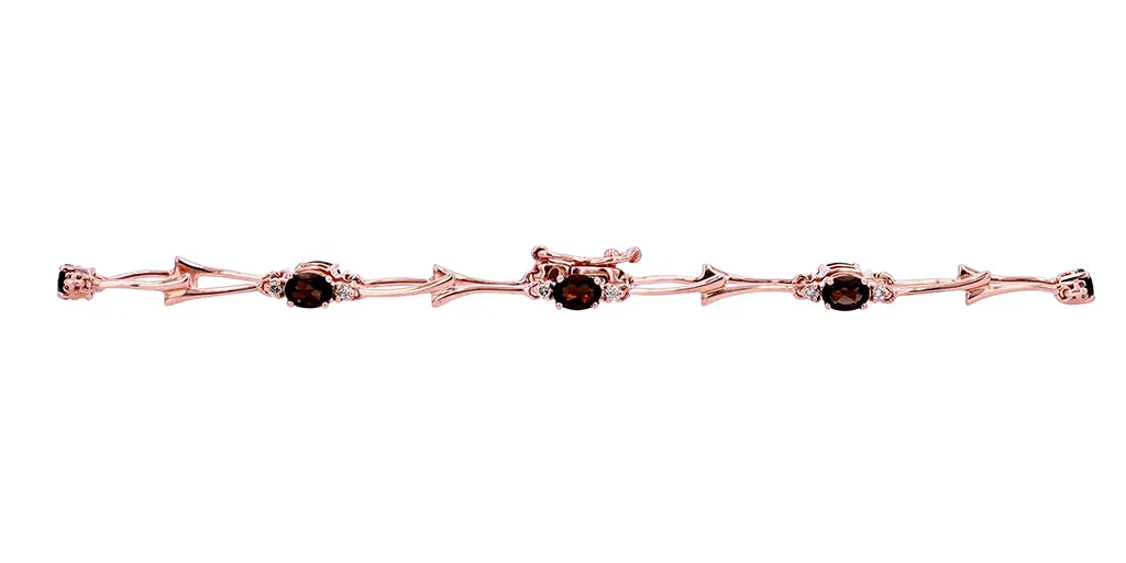 10K RG Smoky Quartz Bracelet