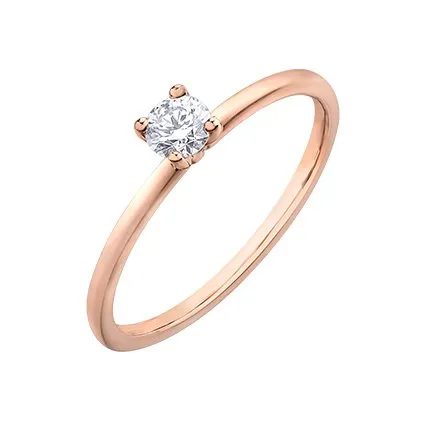 10K Rose Gold (0.20ct) Canadian Diamond Solitaire Ring