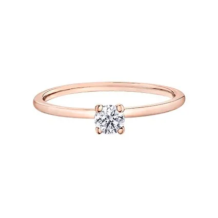 10K Rose Gold (0.20ct) Canadian Diamond Solitaire Ring