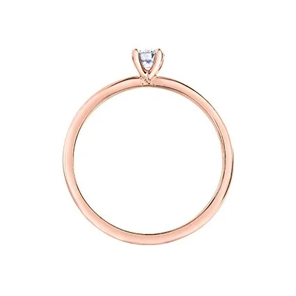 10K Rose Gold (0.20ct) Canadian Diamond Solitaire Ring