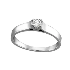 10K White Gold (0.05ct ) Canadian Diamond Solitaire Promise Ring