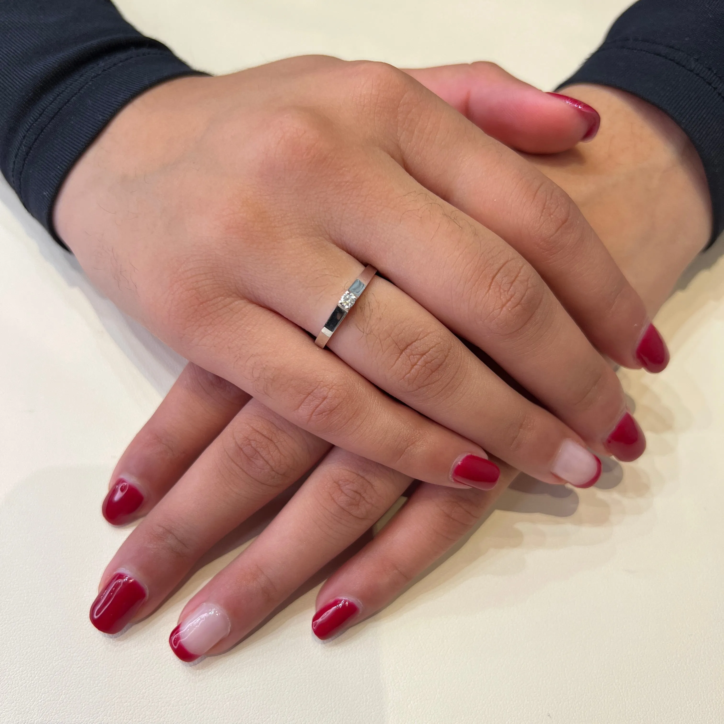 10K White Gold (0.05ct ) Canadian Diamond Solitaire Promise Ring