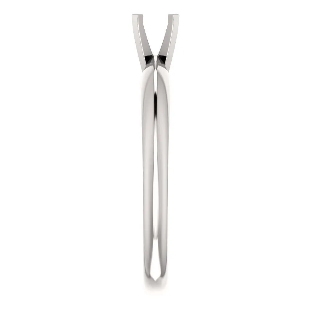 10k White Gold & 14k White Gold 4-4.1mm Round 4-Prong Light Solitaire Ring Mounting, Size 5.75