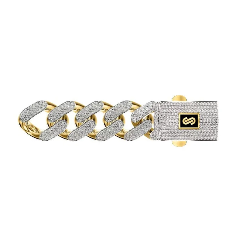 10K Yellow Gold (6.5mm) Diamond Cut Monaco Chain Bracelet 8.5"