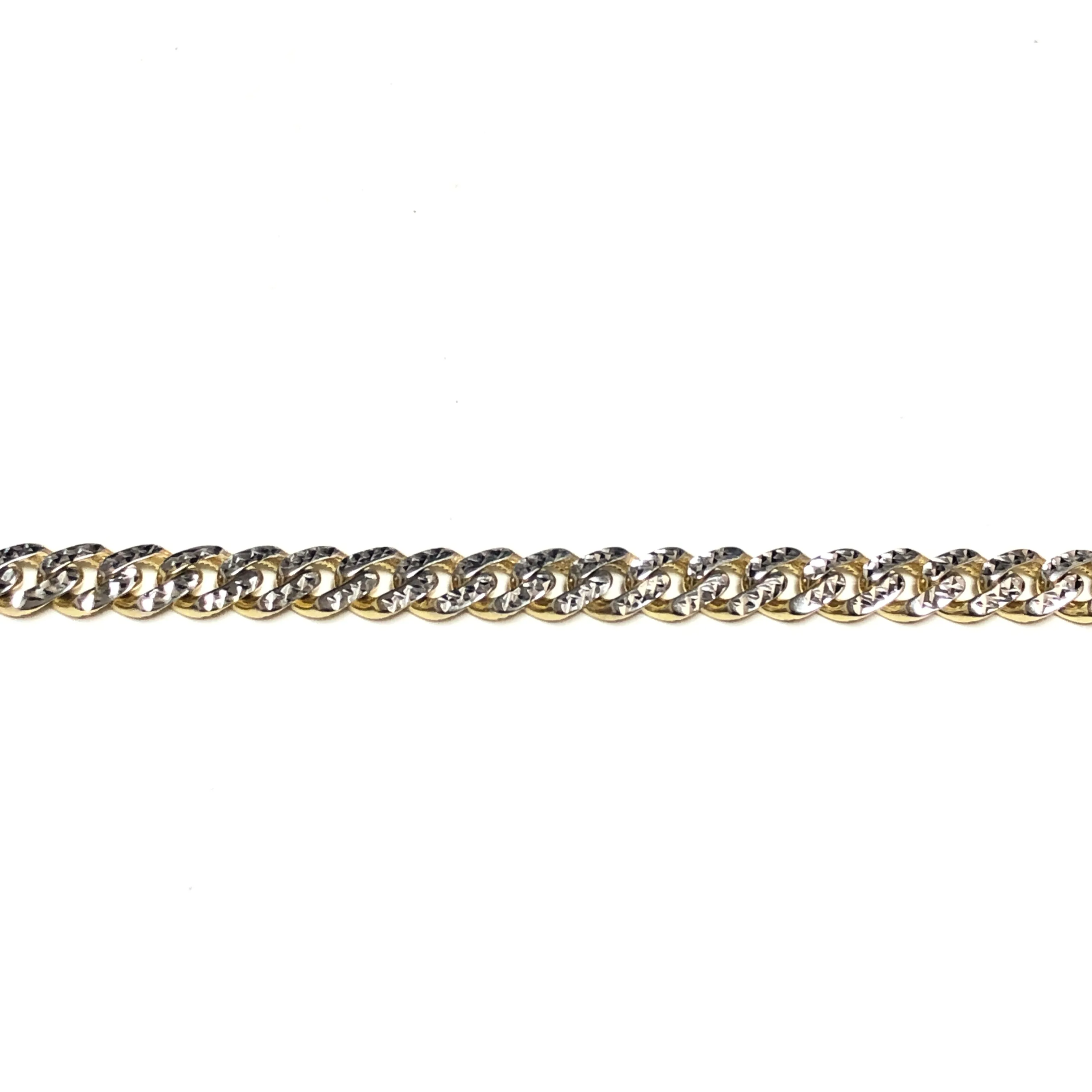 10K Yellow Gold (6.5mm) Diamond Cut Monaco Chain Bracelet 8.5"