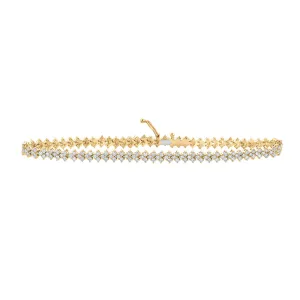 10kt Yellow Gold Womens Round Diamond Fashion Bracelet 2-1/2 Cttw